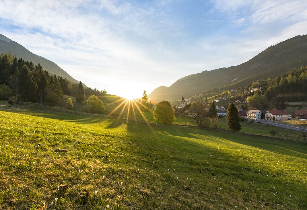 Sonnenaufgang Bad Bleiberg Frühling