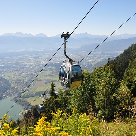 Kanzelbahn Gerlitzen mit Blick auf Ossiacher See