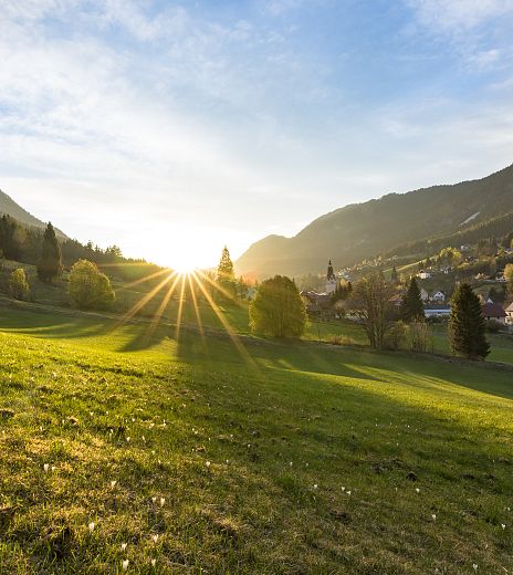 Sonnenaufgang Bad Bleiberg Frühling